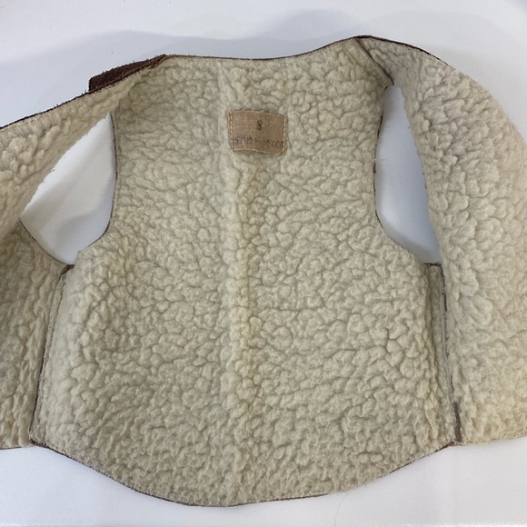 Vintage Suede Patchwork Vest Shearling Boys/Girls 8 - Picture 3 of 12